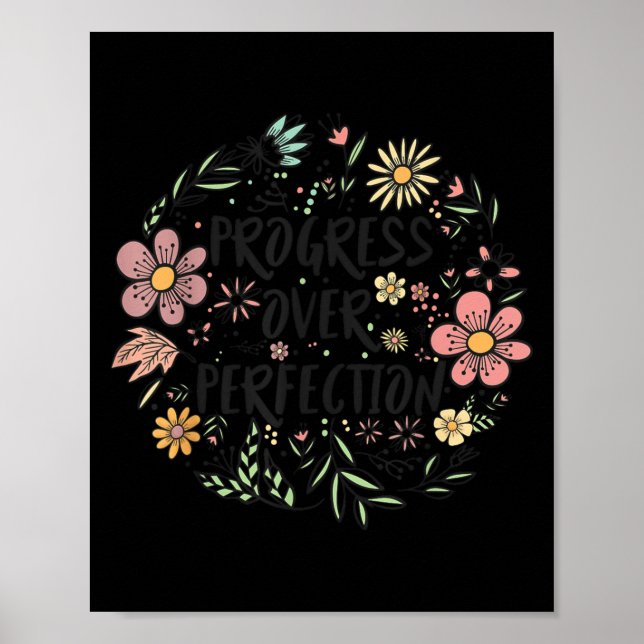 Motivational Progress Over Perfection Back To Scho Poster (Framsidan)