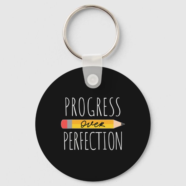 Motivational Progress Over Perfection Ck To School Nyckelring (Framsida)