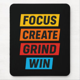 Motivational Quote Art – Focus Create Grind Win Musmatta