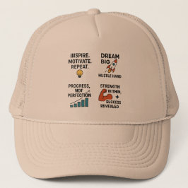 Motivational Quote Cap – Hustle Hard, Dream Big, I Keps