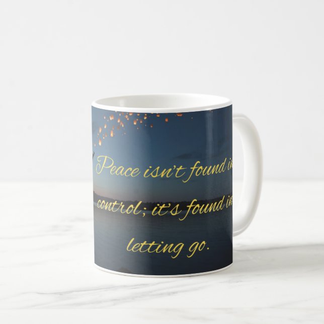 Motivational Quote Mug: Finding Peace Kaffemugg (Framsida höger)