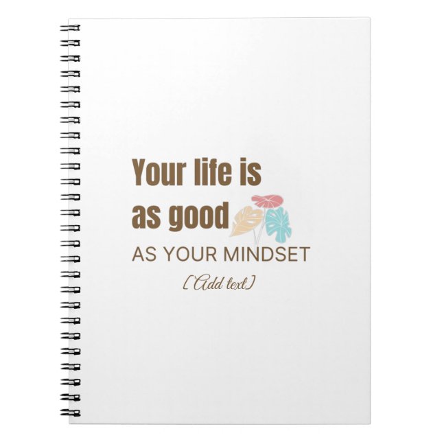 Motivational Quote Notebook - Your Life Is As Good Anteckningsbok (Framsidan)