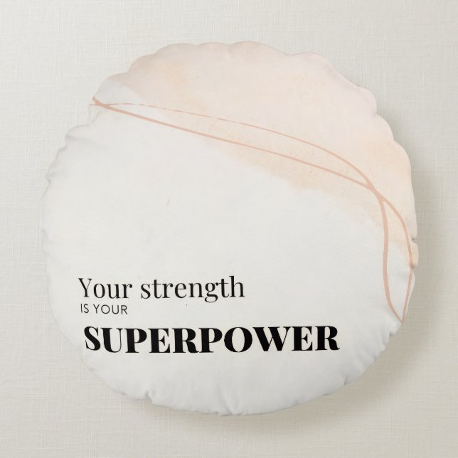 Motivational Quote round Pillow Rund Kudde (Framsidan)