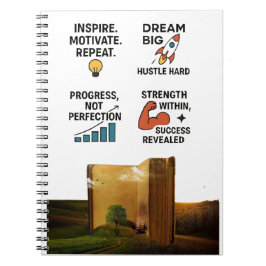 "Motivational Quotes Notebook – Dream Big, Hustle Anteckningsbok