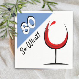 Motivational Red Vin Glass 80:e Födelsedagsfesten Pappersservett
