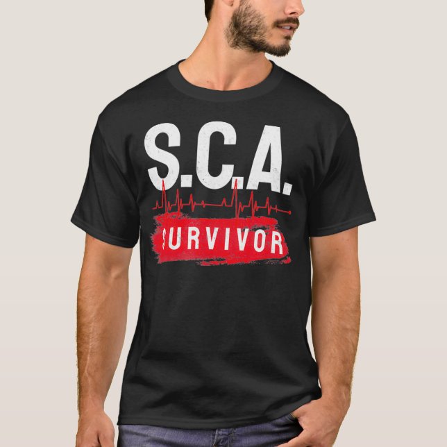 Motivational SCA Survivor Heart Attack SCA Awarene T Shirt (Framsida)