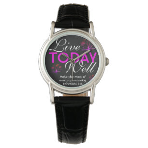 Motivational Scripture LIVE IDAG WELL Eph 5:16 Armbandsur
