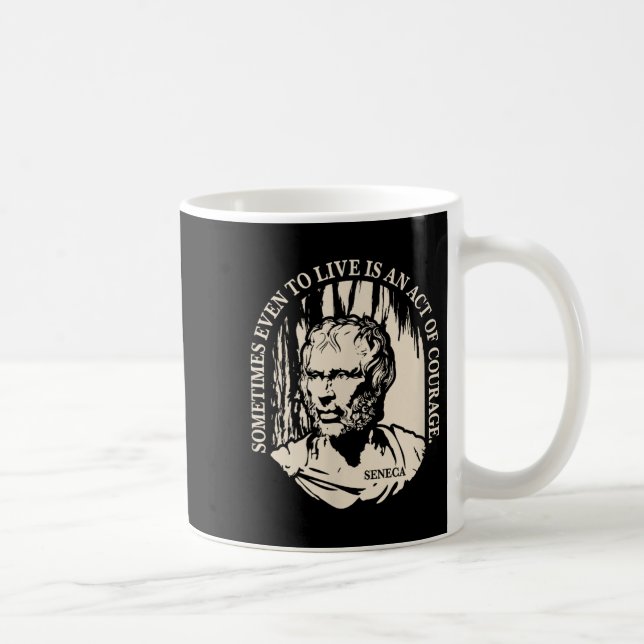 Motivational Seneca Quote - Motivational Courage Kaffemugg (Höger)