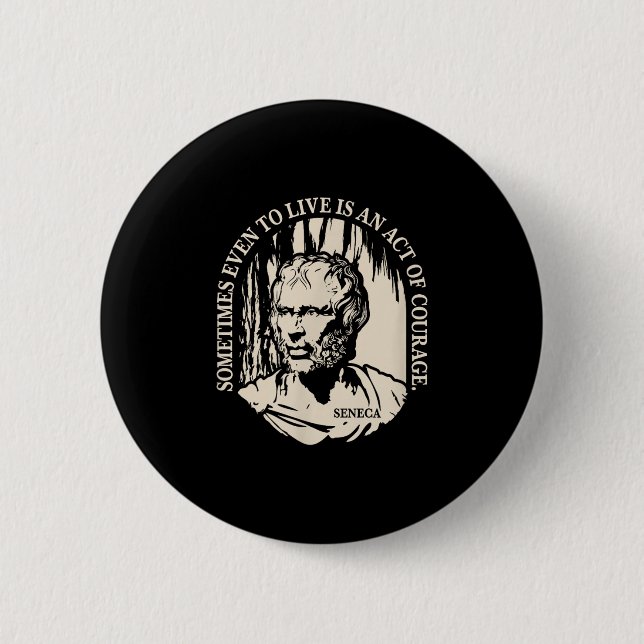 Motivational Seneca Quote - Motivational Courage Knapp (Framsida)