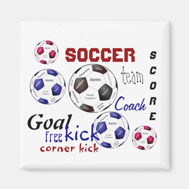 Motivational Soccer Game, Sports Ord Magnet (Framsidan)