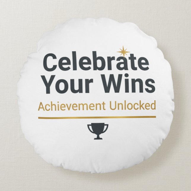 Motivational Success Gift  Rund Kudde (Framsidan)