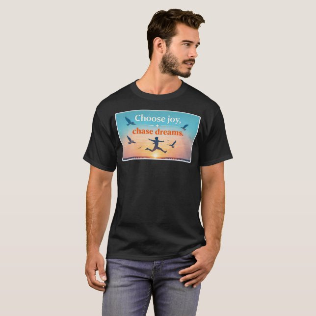 Motivational Sunset Quote Art T Shirt (Hel framsida)