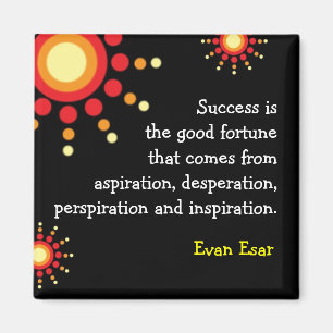 Motivational svart magnet för framgångQuotation