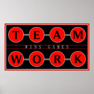 Motivational Teamwork segrar lekaffischen Poster
