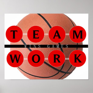 Motivational TEAMWORK segrar lekbasketaffischen Poster