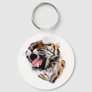 Motivational Tiger Ansikte Nyckelring