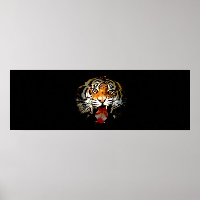 Motivational Tiger Ansikte Poster (Framsidan)