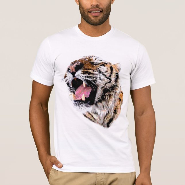Motivational Tiger Ansikte T Shirt (Framsida)