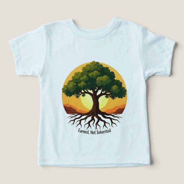 Motivational Träd Roots Småbarn T-Shirt (Design Framsida)