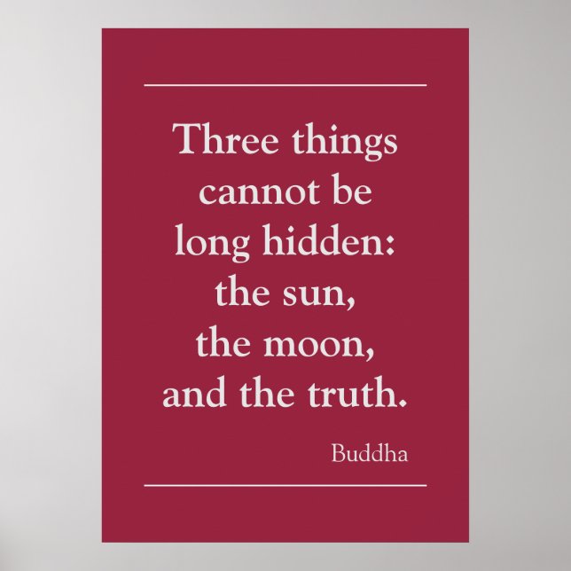 Motivational Truth Quote från Buddha Poster (Framsidan)