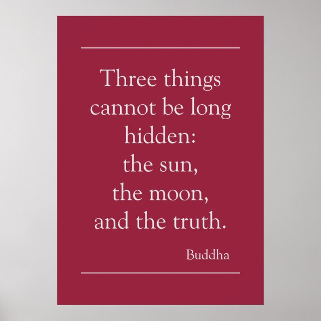 Motivational Truth Quote från Buddha Poster (Framsidan)