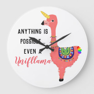 Motivational Unifllama: Unicorn-Flamingo-llama Stor Klocka