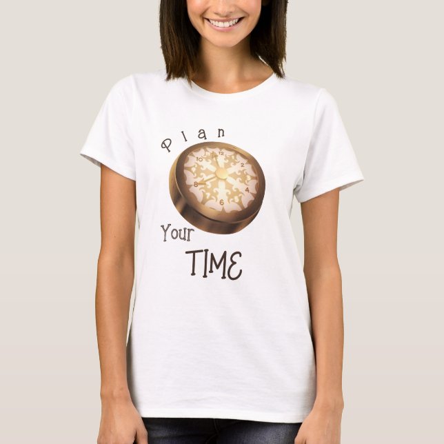Motivational Vintage T-Shirt Steampunk Clock (Framsida)