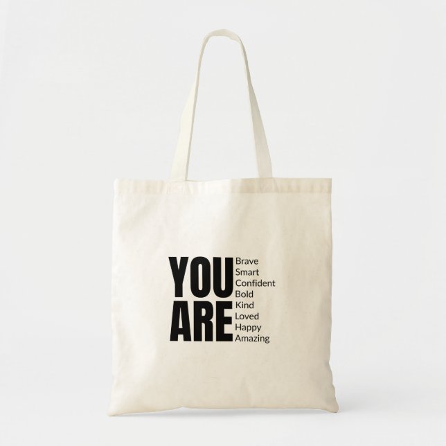 Motivational “YOU ARE” Typography Tygkasse (Framsidan)