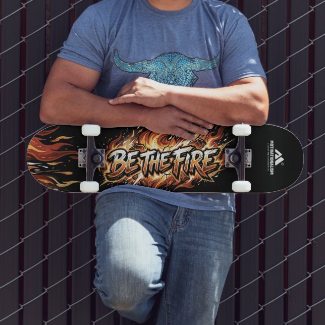MOTIVATIONALISM© Be The Fire_ Mini Skateboard Bräda 18,5 Cm (Utomhus 3)