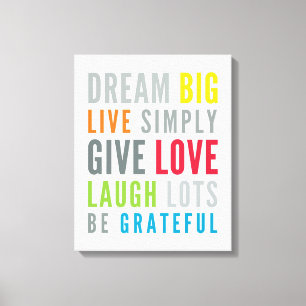 MOTIVATIONELLT ORD TILL KÄRLEK GENOM modern typogr Canvastryck