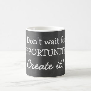 Motivationscitat på svarta tavlan kaffemugg