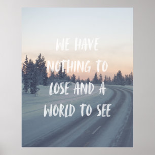 Motivationsresa Offert Rosa Grått Natur Foto Poster
