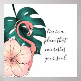 Motivative Say Elegant Rosa Flamingo Poster