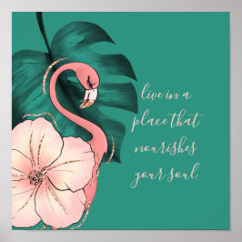 Motivative Say Elegant Rosa Flamingo Poster
