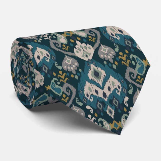 Motiver Afrikansk boho paisley Blommig Ikat-mönste Slips (Rullad)