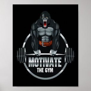 Motivera Gym Gorilla Beast Workout Bodybuild din Poster