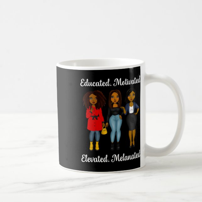 Motiverad Black Queen Melanin African Ame Kaffemugg (Höger)