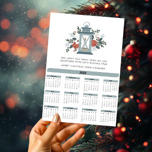 Motiverad Blommigt för 2025 års kalender Julkort