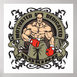 Motiverad boxning poster