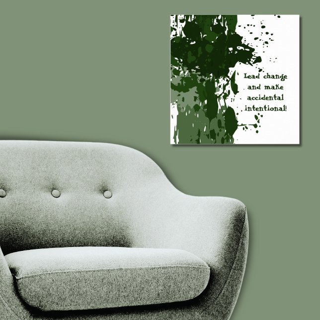 Motiverad färgplatta för Grönt Poster (Motivational Green Paint Splatter Poster)