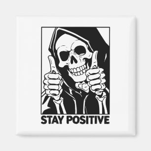 Motiverad kvarstående positiv Skeleton Grim Reaper Magnet