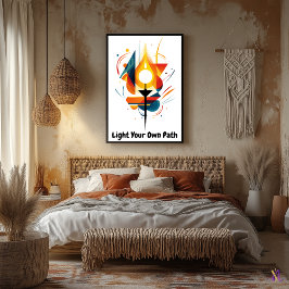 Motiverad, minimal Abstrakt Torch Art Poster