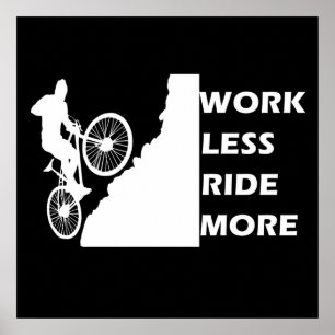 Motiverad mountainbikeåkning - rolig cykelcitat poster