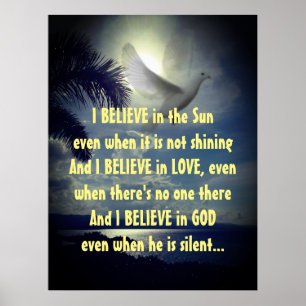 Motiverad offert jag tror på inspirerande Dikt Poster