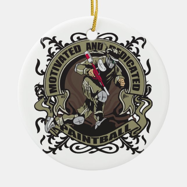 Motiverad Paintball Julgransprydnad Keramik (Framsidan)