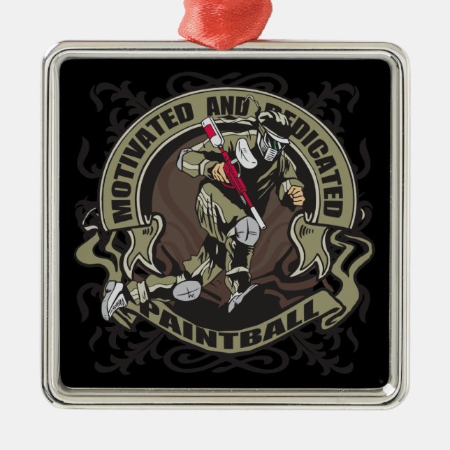 Motiverad Paintball Julgransprydnad Metall (Framsidan)