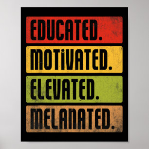 Motiverad, upplevd Melanated Bhm Afro Bla Poster