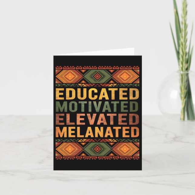 Motiverad, upplevd Melanated Black Histor Kort (Framsida)