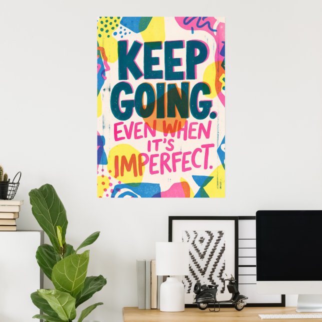 Motiverande affisch med Keep Going-citat | Inspira (Hemmakontoret)