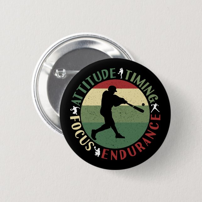 Motiverande baseball-lagvärderingar knapp (Framsida & baksida)